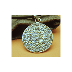 Aztec Calendar Silver Pendant by Plateria del Recreo