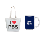 PBS News Hour: I 'Heart' PBS Tote + PBS News Mug